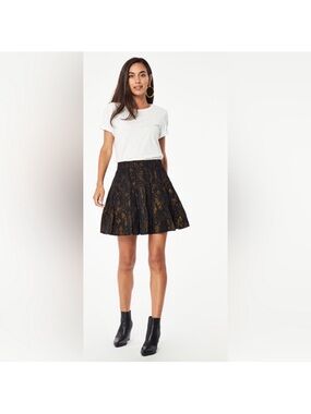 ROLLER RABBIT LUREX ASHTON SKIRT BLACK Gold Metallic Size‎ Small
